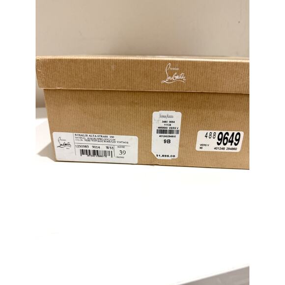 Christian Louboutin 150mm Rosalie Alta Strass Platform Slingback Vintage Rose 39 - Picture 11 of 11